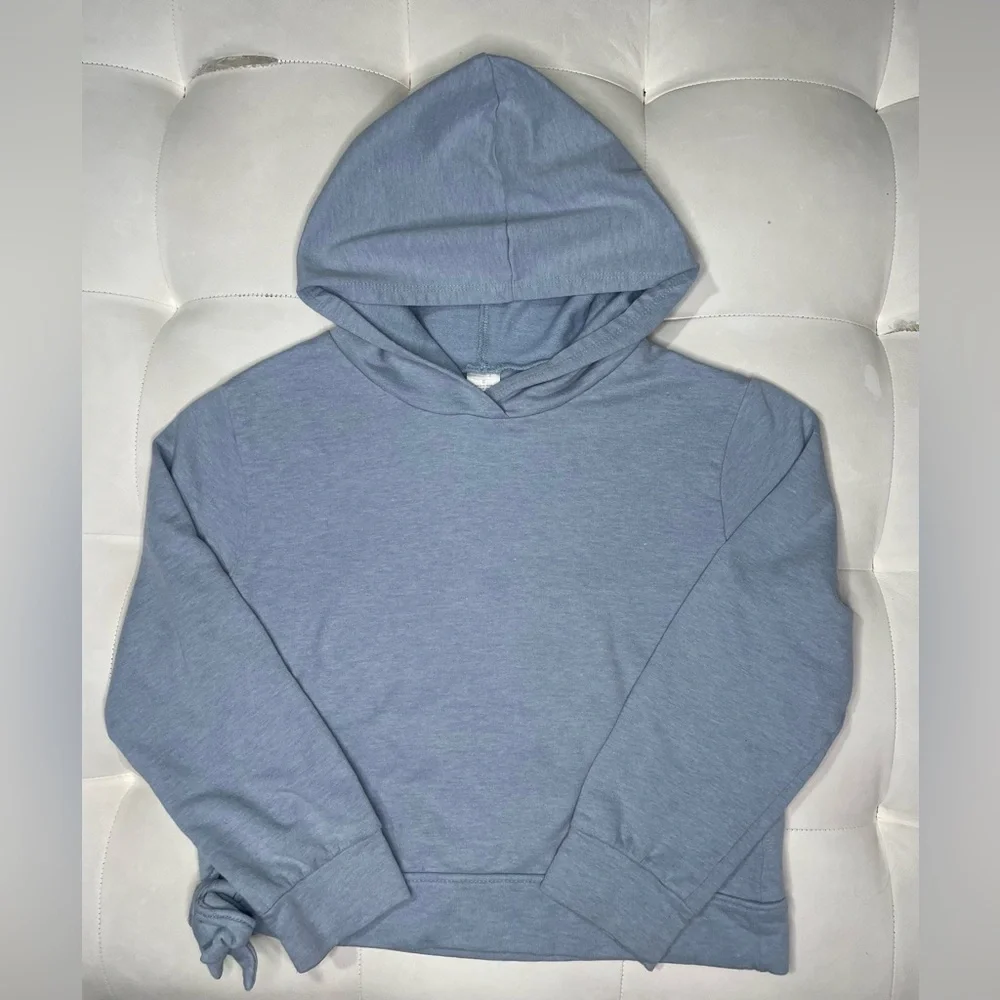 Z By Zella Girls Hoodie Sweatshirt blue Bow Accent Girls Size small